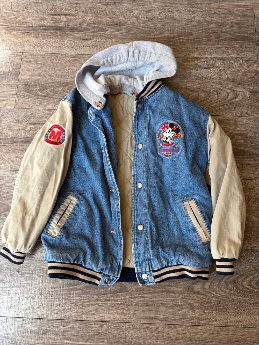 Vintage Disney Store True Blue 1928 Varsity Denim Jacket